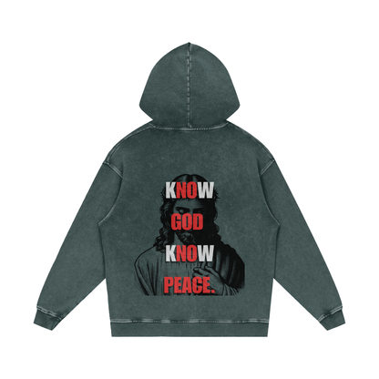 Snow Washed Loose Cotton Hoodie