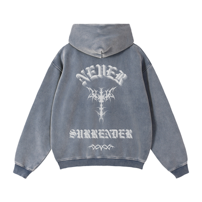 NEVER SURRENDER Boxy Fleeced Hoodie