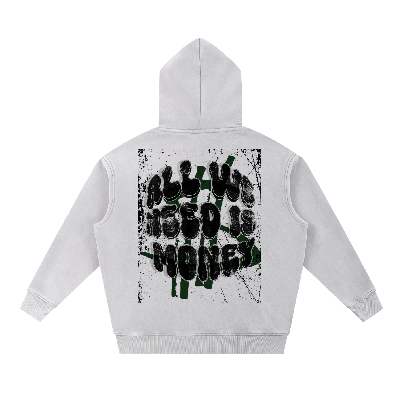 ALL WE NEED IS MONEY Oversized Fleeced Hoodie