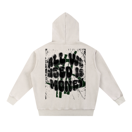 ALL WE NEED IS MONEY Oversized Fleeced Hoodie