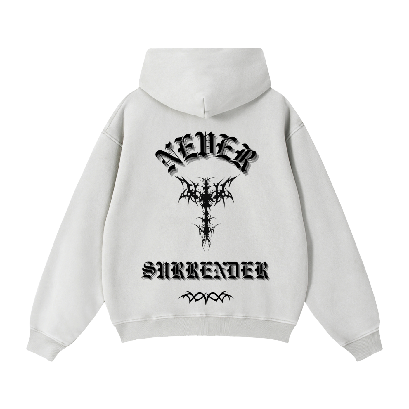NEVER SURRENDER Boxy Fleeced Hoodie