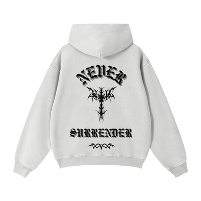 NEVER SURRENDER Boxy Fleeced Hoodie