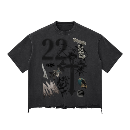 Snow Wash Raw-Hem Boxy T-shirt