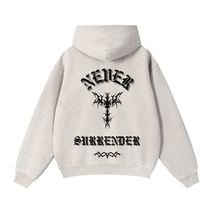 NEVER SURRENDER Boxy Fleeced Hoodie