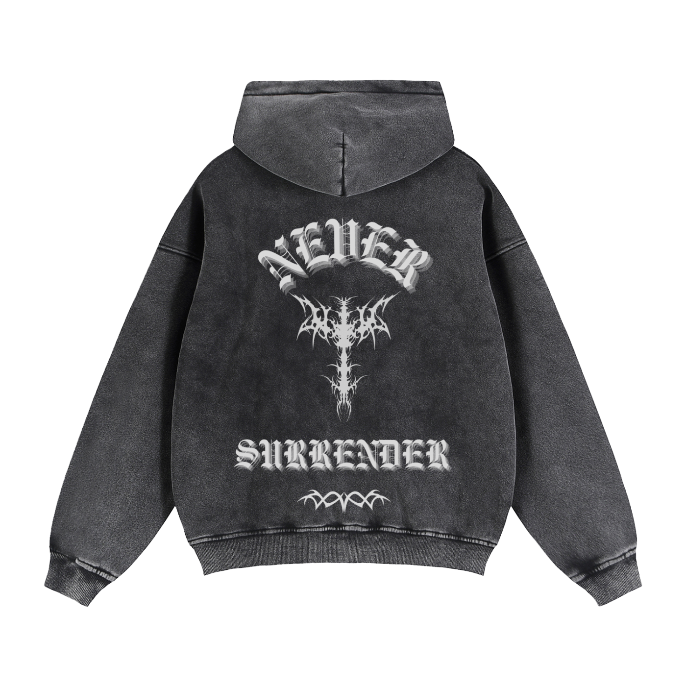 NEVER SURRENDER Boxy Fleeced Hoodie