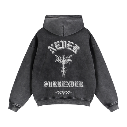 NEVER SURRENDER Boxy Fleeced Hoodie