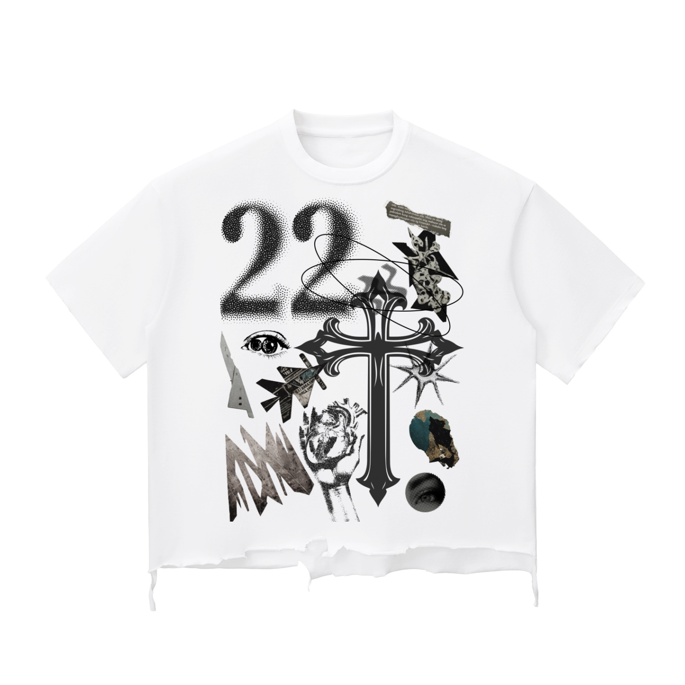 Snow Wash Raw-Hem Boxy T-shirt